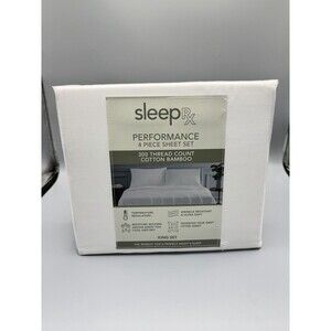 Sleep RX SleepRX 300 Thread Count 4-Pc. KING Sheet Set WHITE NEW
